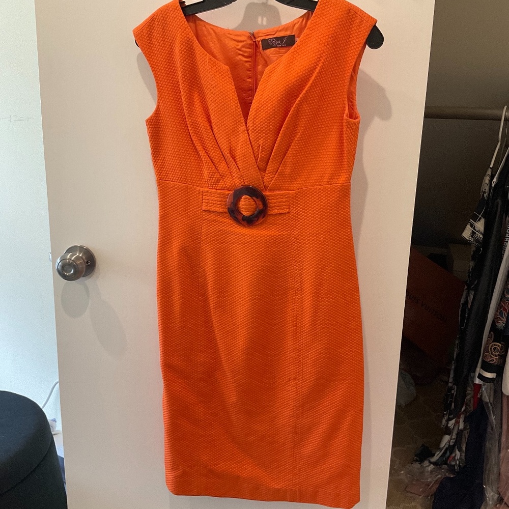 Eliza J, size 4, Bright Rich Orange Dress